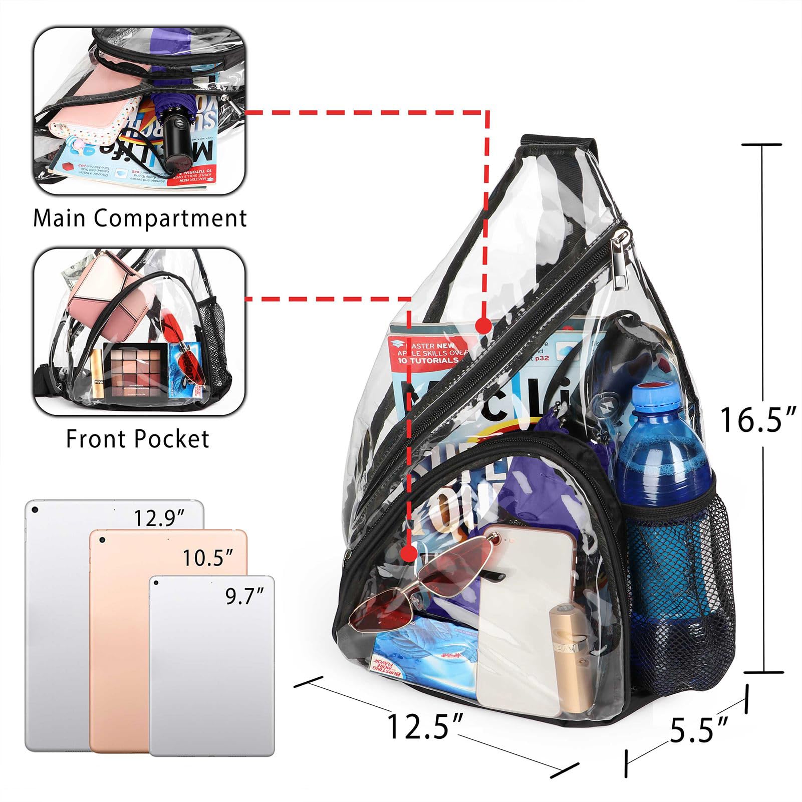 Foto 4 pulgar | Bolso Bandolera Hulisen De Pvc Transparente Impermeable - Venta Internacional