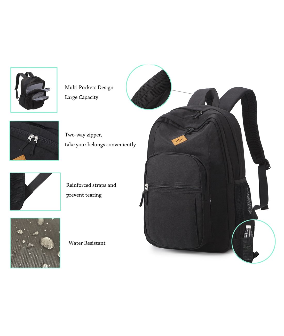 Foto 5 pulgar | Mochila Abshoo Classical Basic Resistente al Agua para Mujer - Venta Internacional