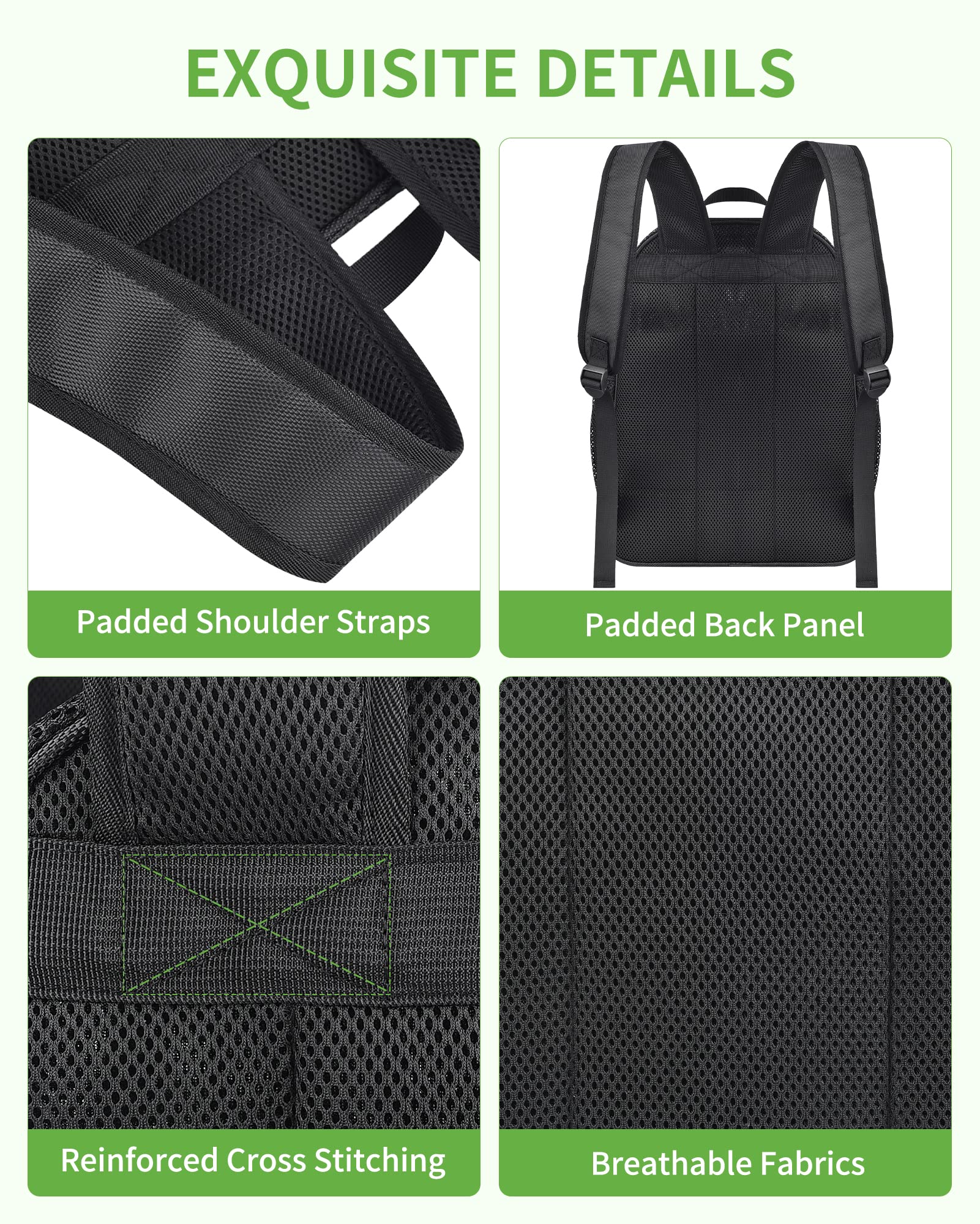 Foto 5 pulgar | Mochila May Tree Negra Mesh Heavy Duty de Gran Capacidad - Venta Internacional