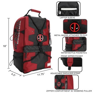 Foto 7 | Mochila Bioworld Deadpool Suit Up Character 45 Cm - Venta Internacional.