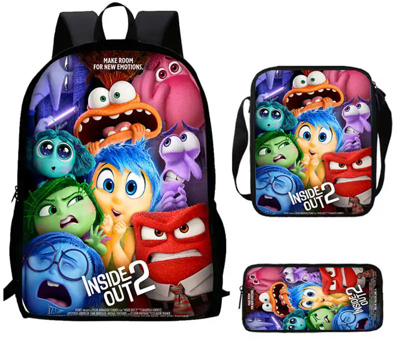 Foto 1 | Set De Mochilas Escolares Girls Inside Out 2, 3 Unidades Con Estuche Para Lápices - Venta Internacional.