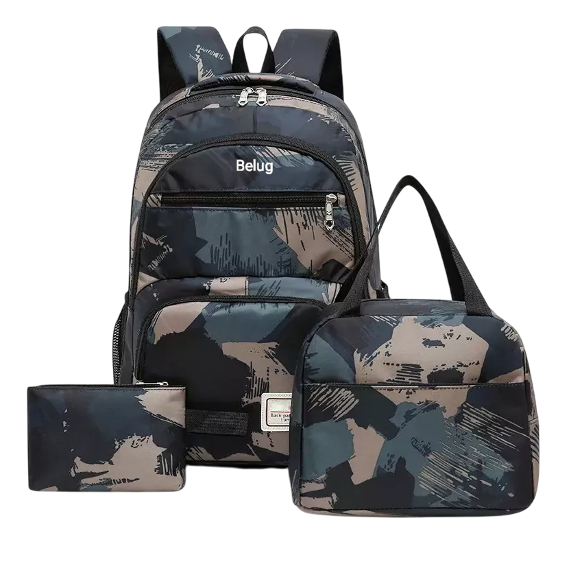 Foto 2 pulgar | Kit Mochila Escolar Belug Vede Militar 3 Piezas