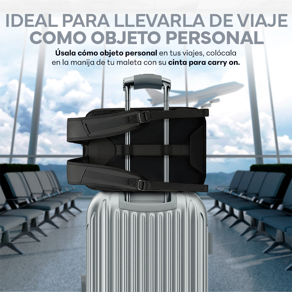 Foto 7 | Mochila Sendera Negra para Laptop 15.6” Antirrobo Ejecutiva con Cubierta Rígida