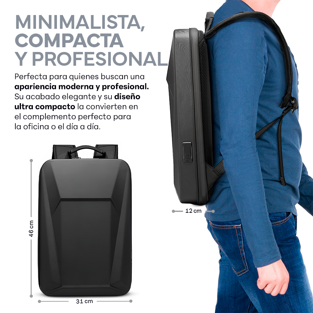 Foto 9 pulgar | Mochila Sendera Negra para Laptop 15.6” Antirrobo Ejecutiva con Cubierta Rígida