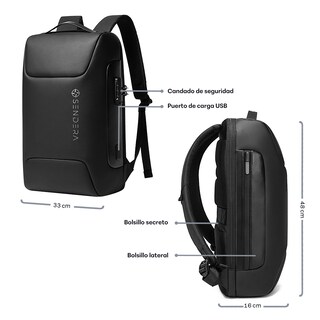 Foto 6 | Mochila para Laptop 17.5” Impermeable Sendera Negro