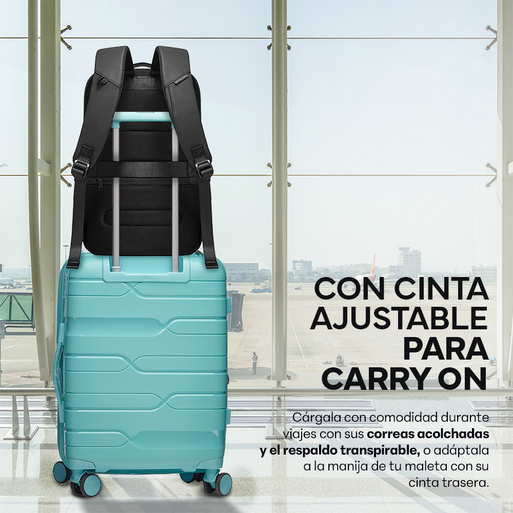 Foto 8 pulgar | Mochila para Laptop 17.5” Impermeable Sendera Negro