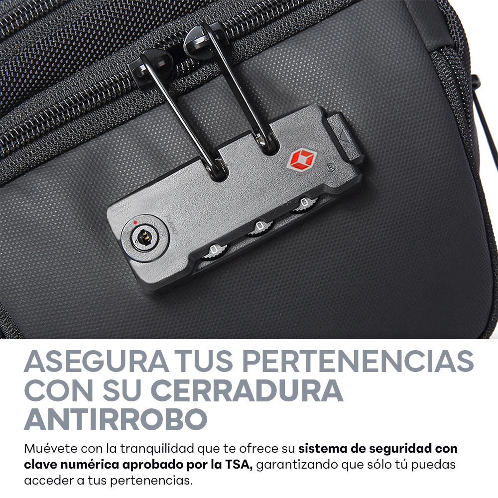 Foto 5 pulgar | Mochila Crossbody con Candado Sendera Negro
