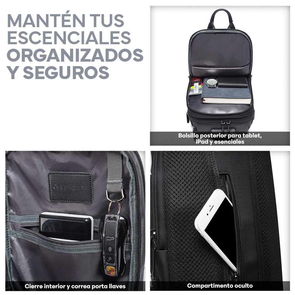 Foto 5 | Mochila Crossbody con Candado Sendera Negro