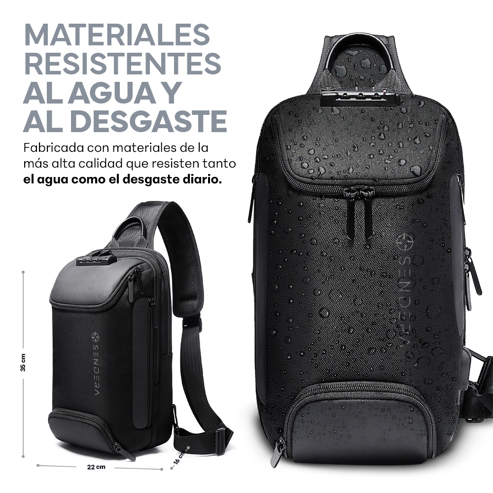 Foto 7 pulgar | Mochila Crossbody con Candado Sendera Negro