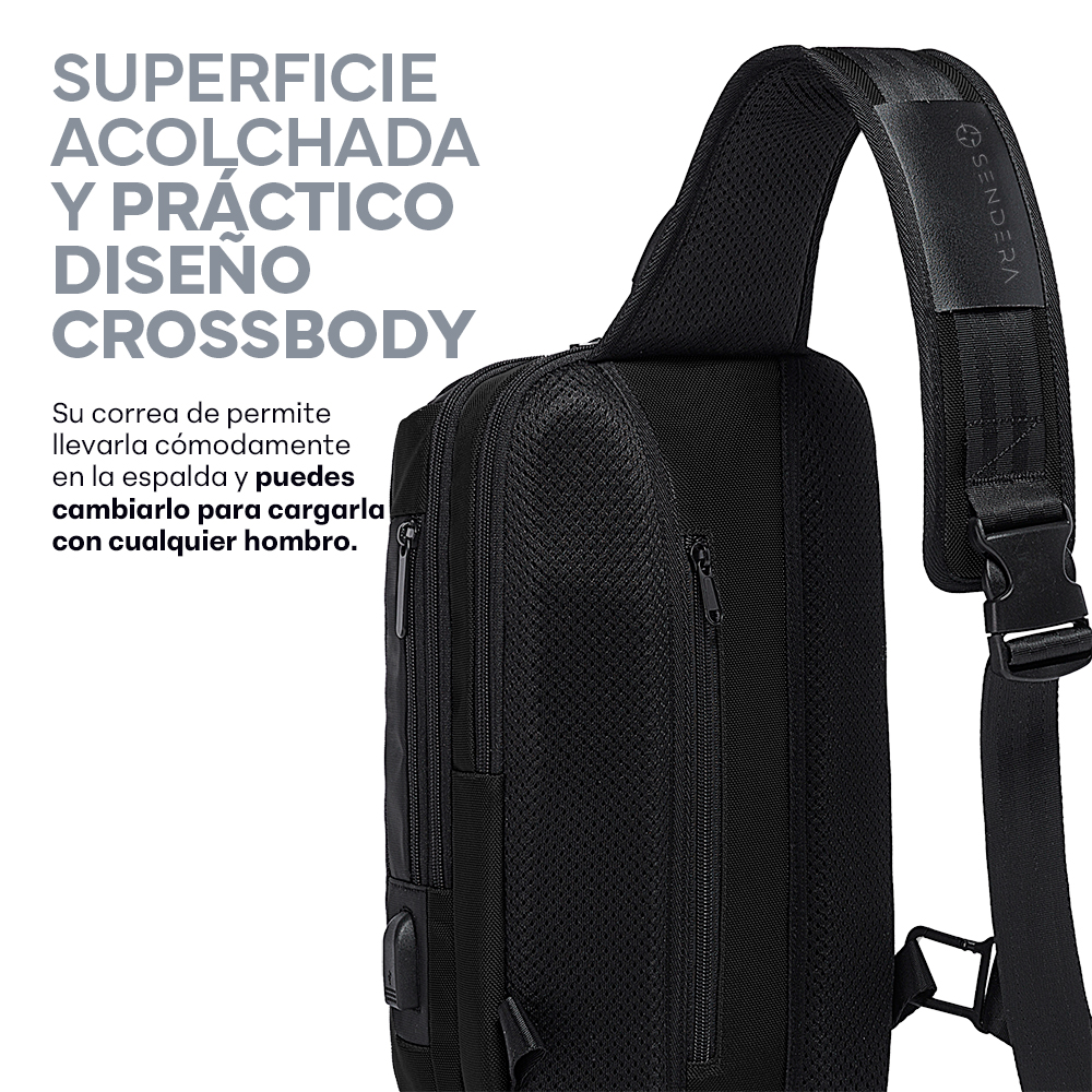 Foto 8 pulgar | Mochila Crossbody con Candado Sendera Negro