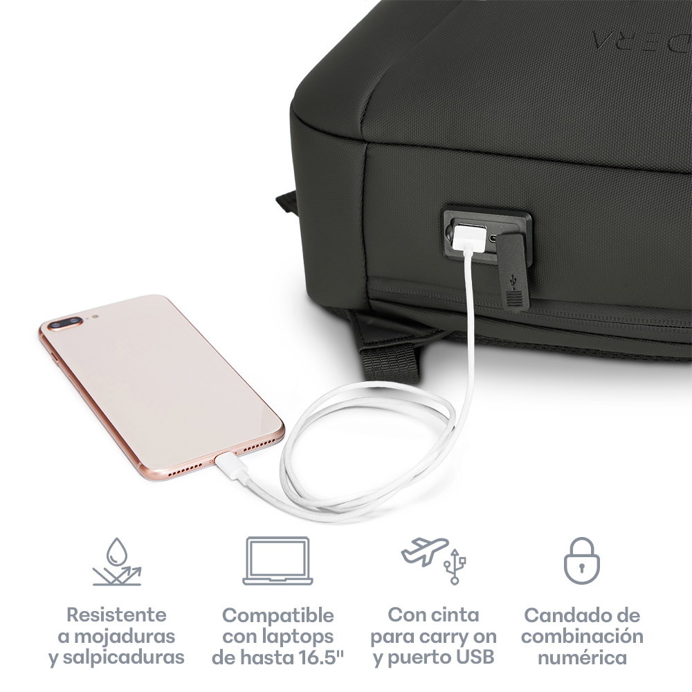 Foto 2 | Mochila para Laptop 16.5” Impermeable Sendera Negro