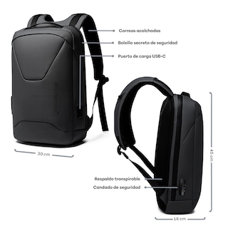 Foto 6 | Mochila para Laptop 16.5” Impermeable Sendera Negro