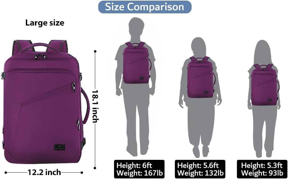 Foto 4 pulgar | Mochila Matein Carry On 27 L Para Mujer Flight Approved, Color Morado - Venta Internacional.