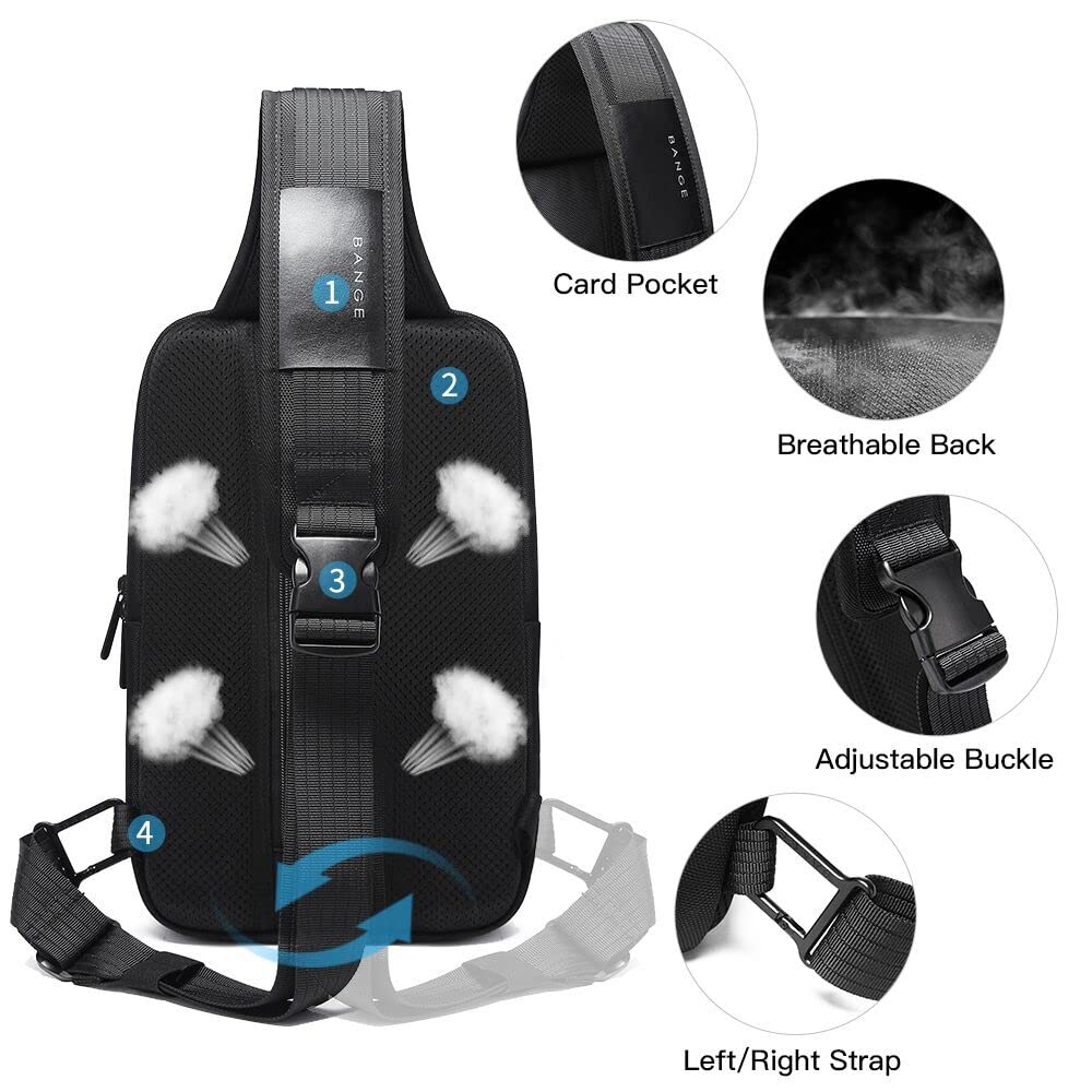 Foto 5 pulgar | Mochila Bandolera Bange Antirrobo Con Puerto De Carga Usb - Venta Internacional.