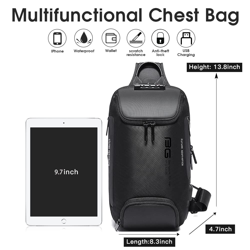 Foto 6 pulgar | Mochila Bandolera Bange Antirrobo Con Puerto De Carga Usb - Venta Internacional.