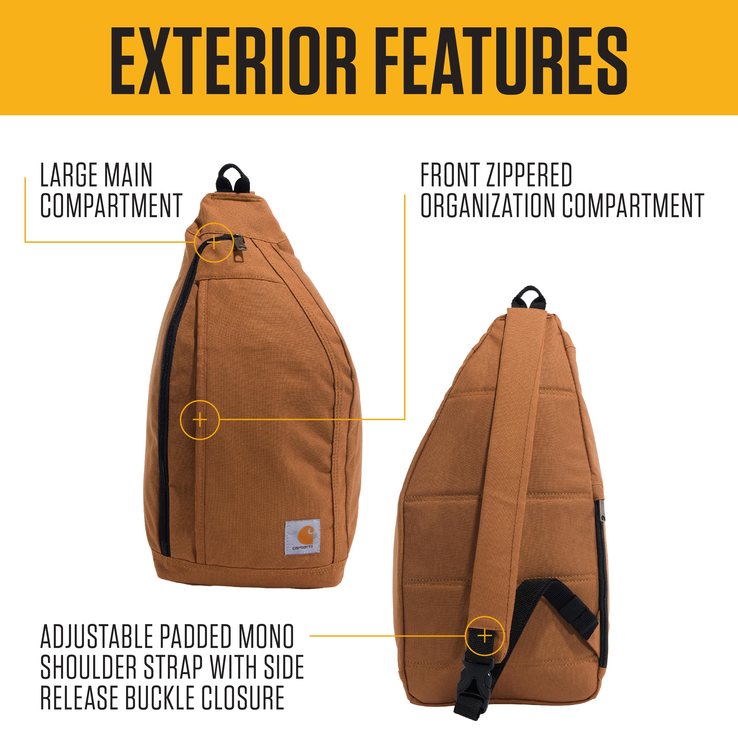 Foto 3 pulgar | Mochila Bandolera Carhartt De Poliéster Marrón - Venta Internacional.