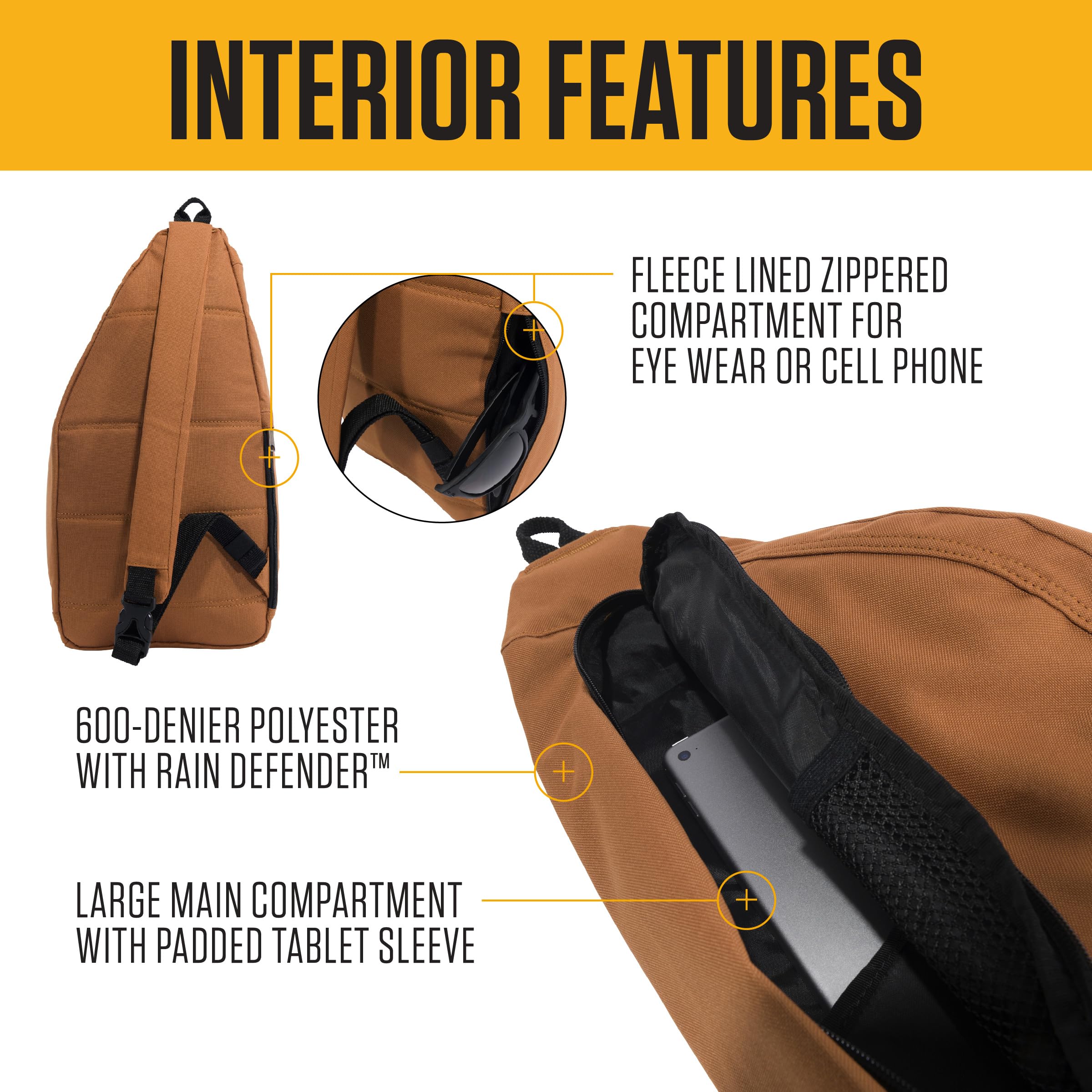 Foto 4 pulgar | Mochila Bandolera Carhartt De Poliéster Marrón - Venta Internacional.