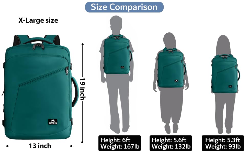 Foto 3 | Mochila De Viaje Matein Para Objetos Personales, Tamaño 35 L, Color Azul Pavo Real - Venta Internacional.