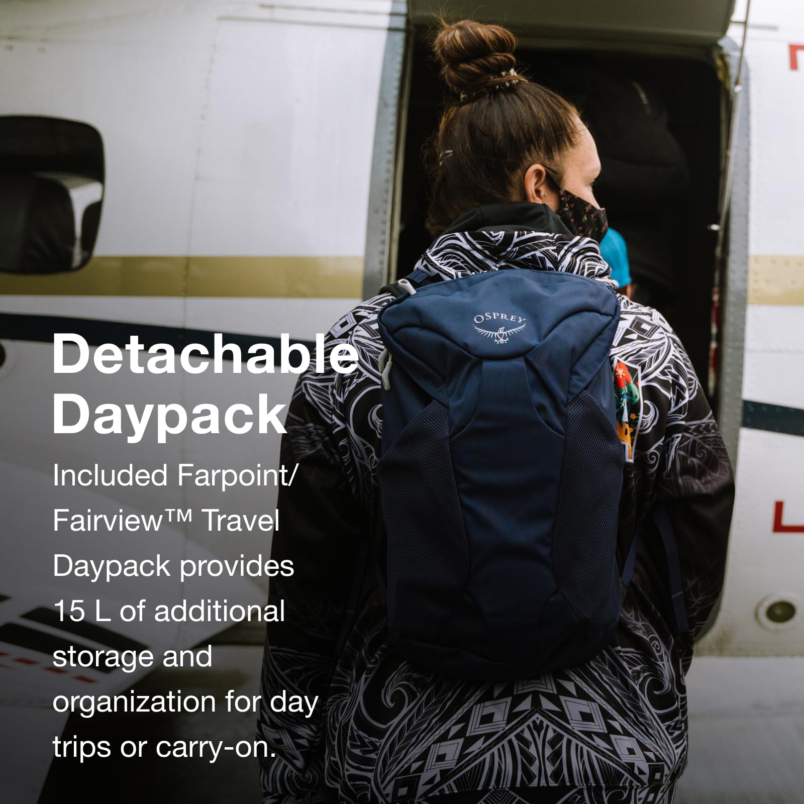 Foto 7 | Mochila De Viaje Osprey Farpoint 55l Para Hombre Negra - Venta Internacional.
