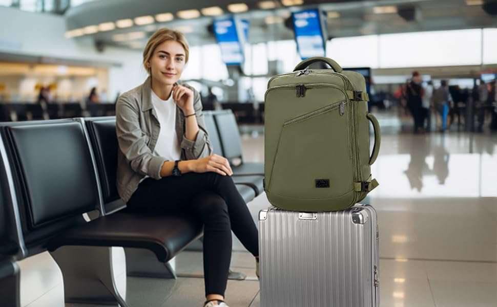 Foto 3 pulgar | Mochila De Viaje Matein Expandable Air Travel Verde Oscuro - Venta Internacional.