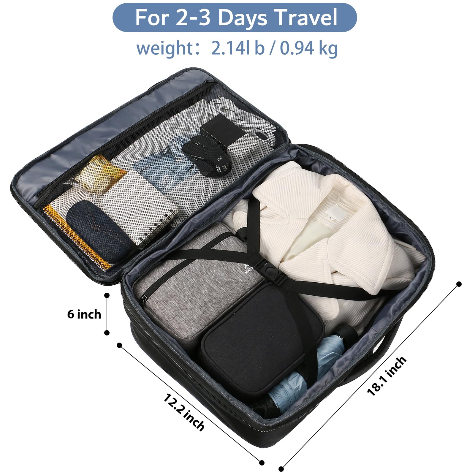 Foto 5 pulgar | Mochila De Viaje Matein Para Hombre, 27 L, Ligera E Impermeable, Negra - Venta Internacional.