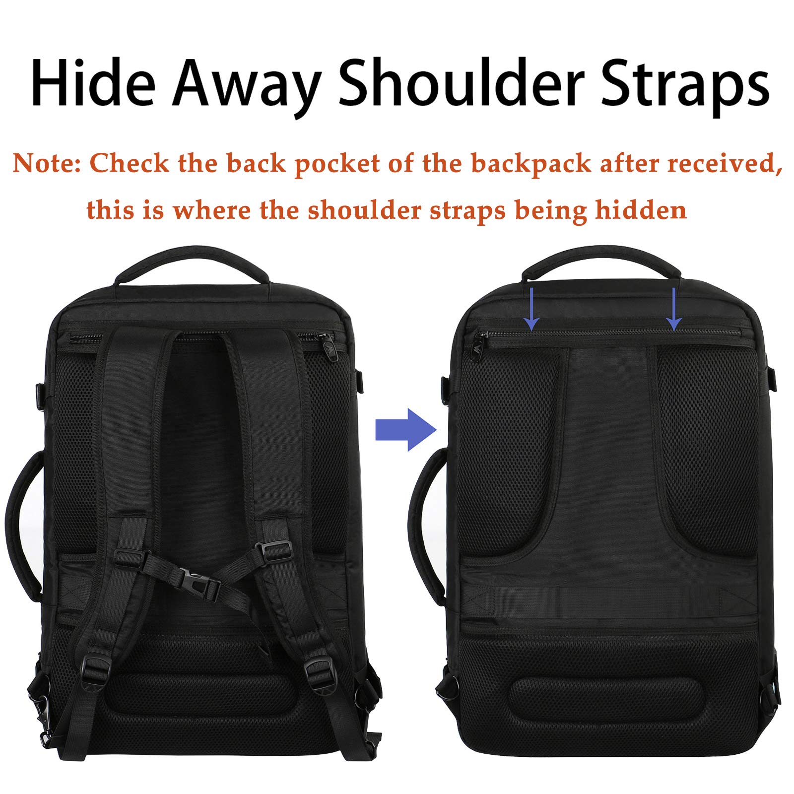 Foto 7 pulgar | Mochila De Viaje Matein Para Hombre, 27 L, Ligera E Impermeable, Negra - Venta Internacional.