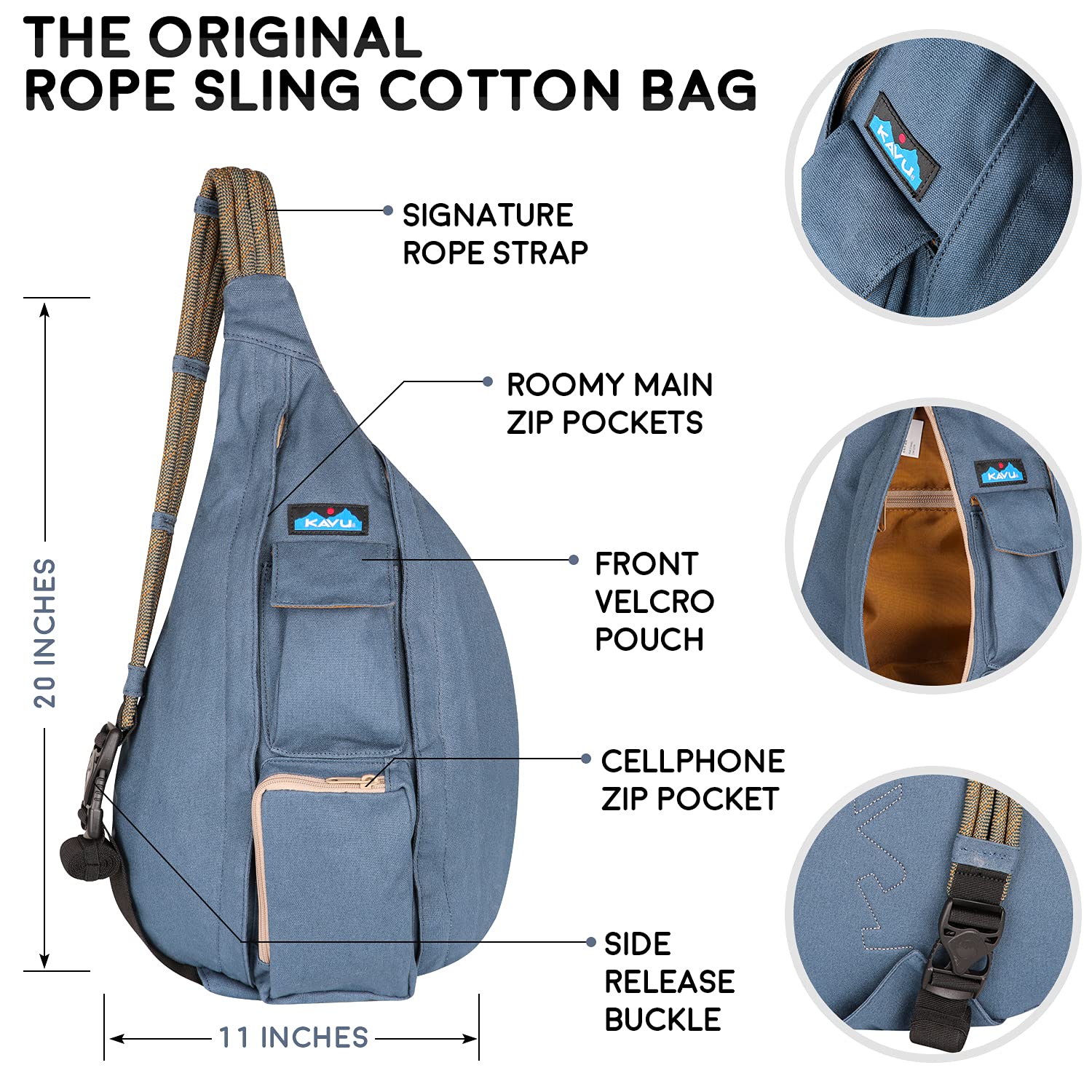 Foto 7 pulgar | Sling Pack Kavu Original Rope Bag Ocean Para Actividades Al Aire Libre - Venta Internacional.