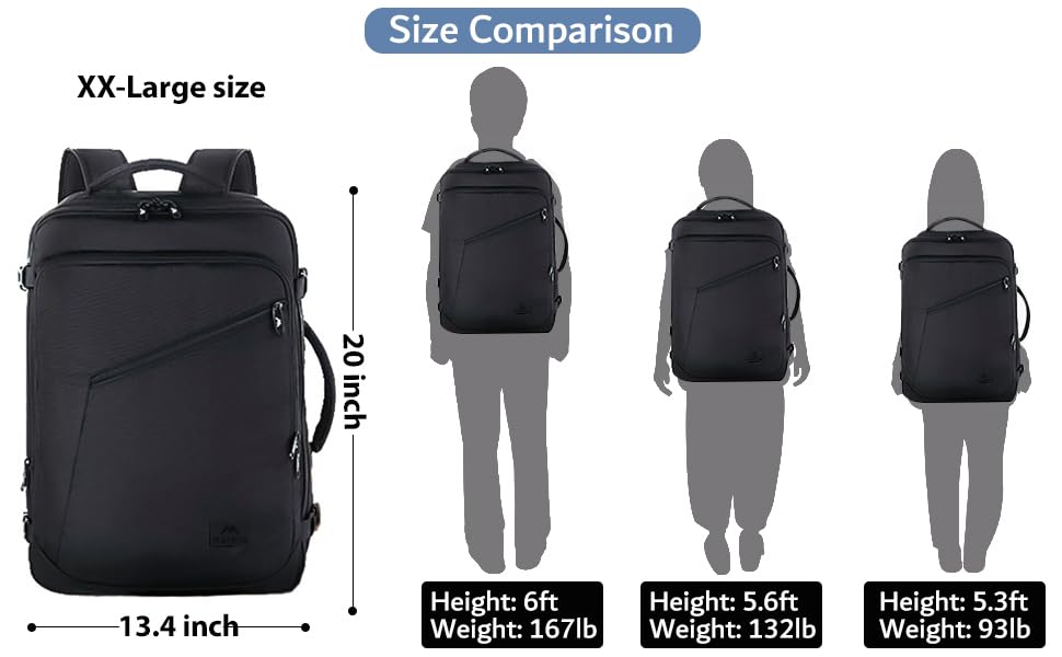 Foto 4 pulgar | Mochila De Viaje Matein 45l, Resistente Al Agua, Ligera, Negra - Venta Internacional.