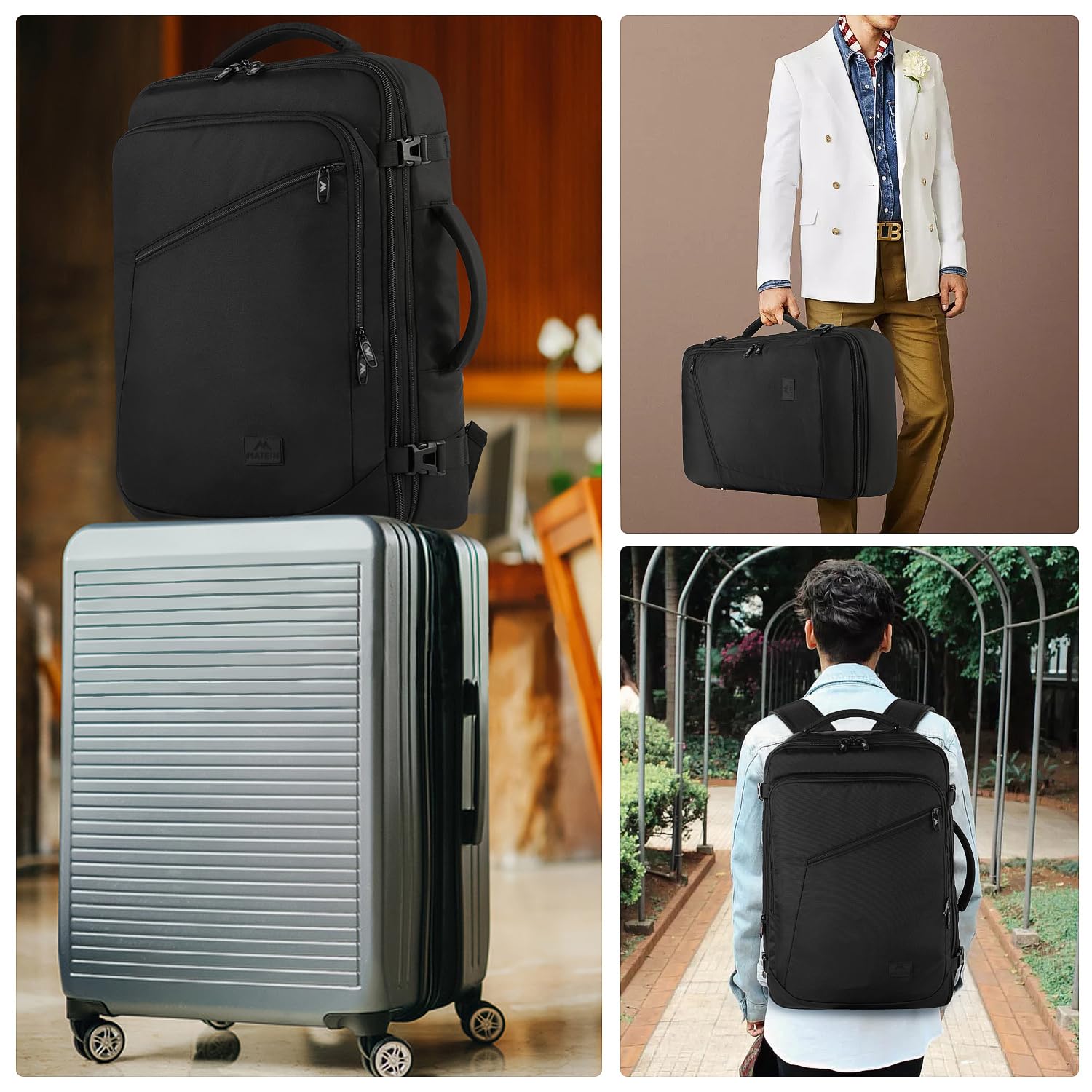 Foto 8 pulgar | Mochila De Viaje Matein 45l, Resistente Al Agua, Ligera, Negra - Venta Internacional.