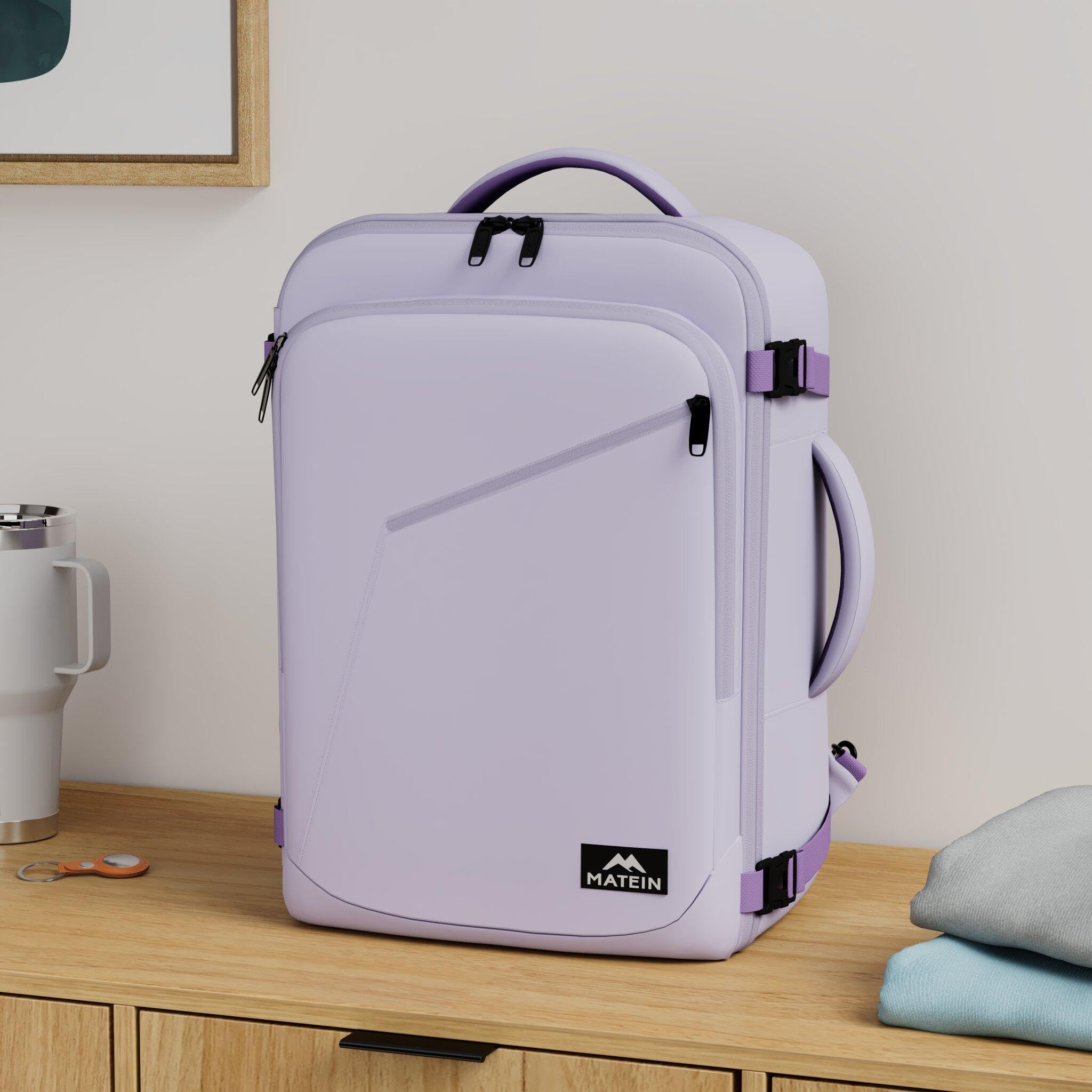 Foto 3 pulgar | Mochila De Viaje Matein Carry On 40l Para Mujer Violeta Claro - Venta Internacional.