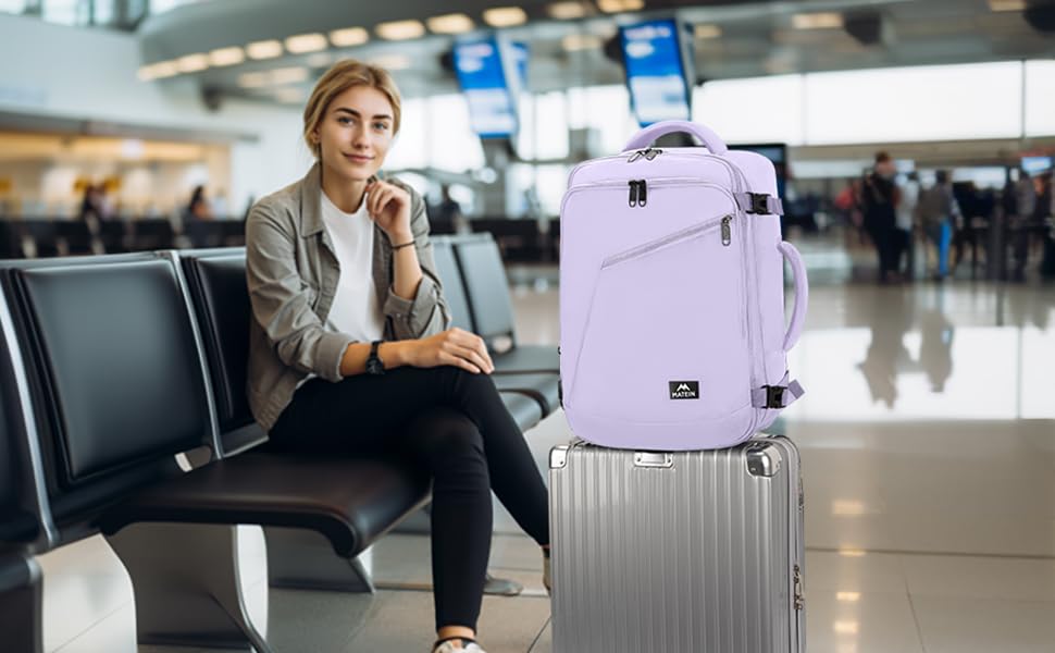 Foto 4 pulgar | Mochila De Viaje Matein Carry On 40l Para Mujer Violeta Claro - Venta Internacional.