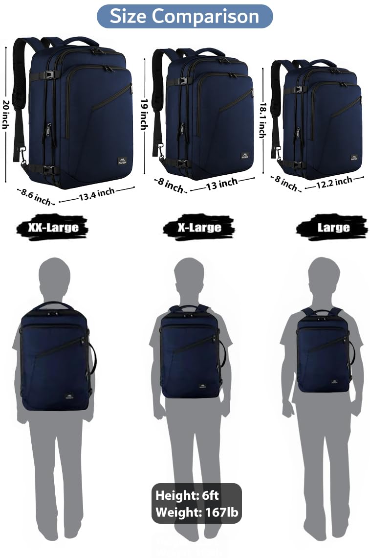 Foto 5 pulgar | Mochila Matein Travel 27l Resistente Al Agua Carry On Azul - Venta Internacional.