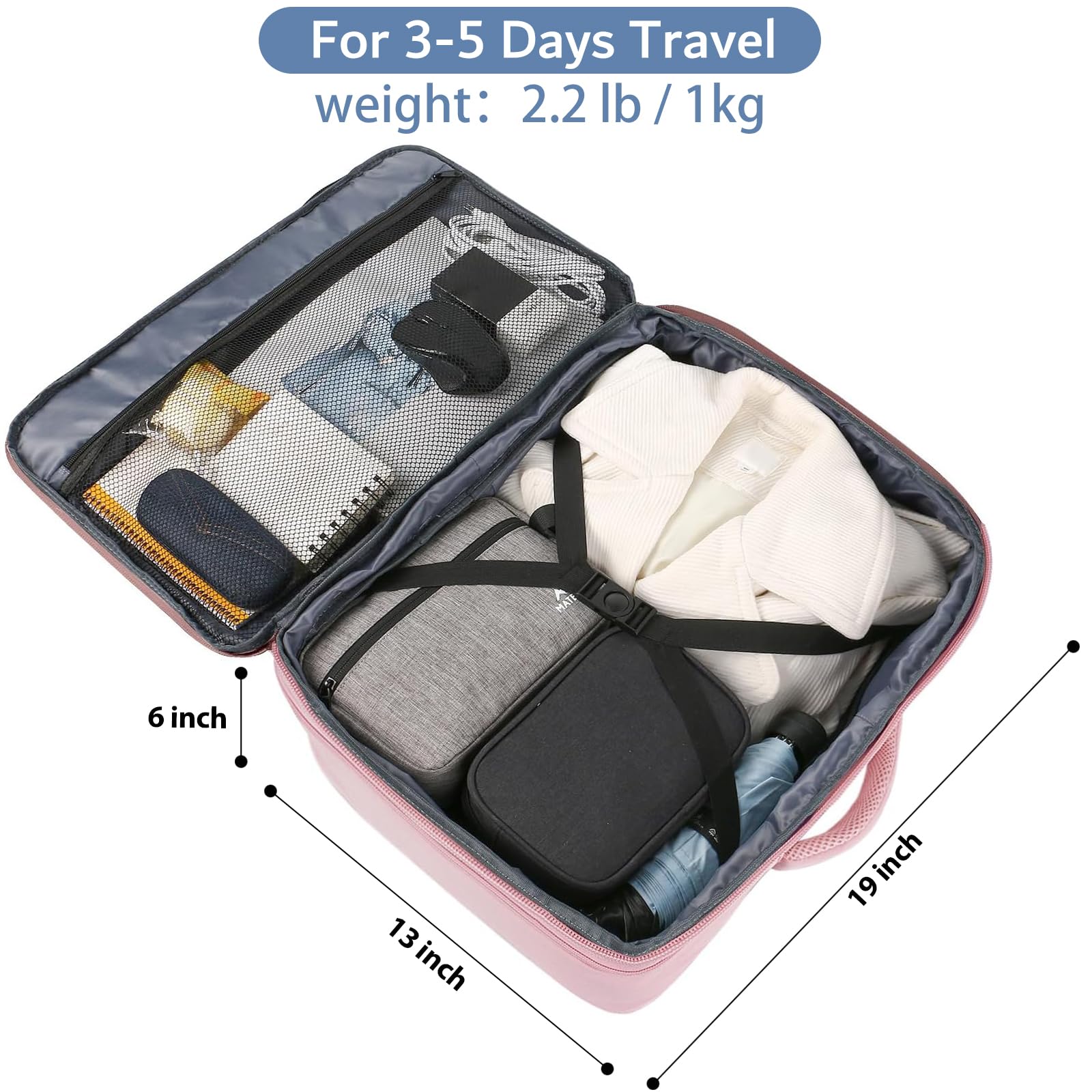 Foto 4 pulgar | Mochila De Viaje Matein Pink Para Mujer De 35 L Con Capacidad Ampliable - Venta Internacional.