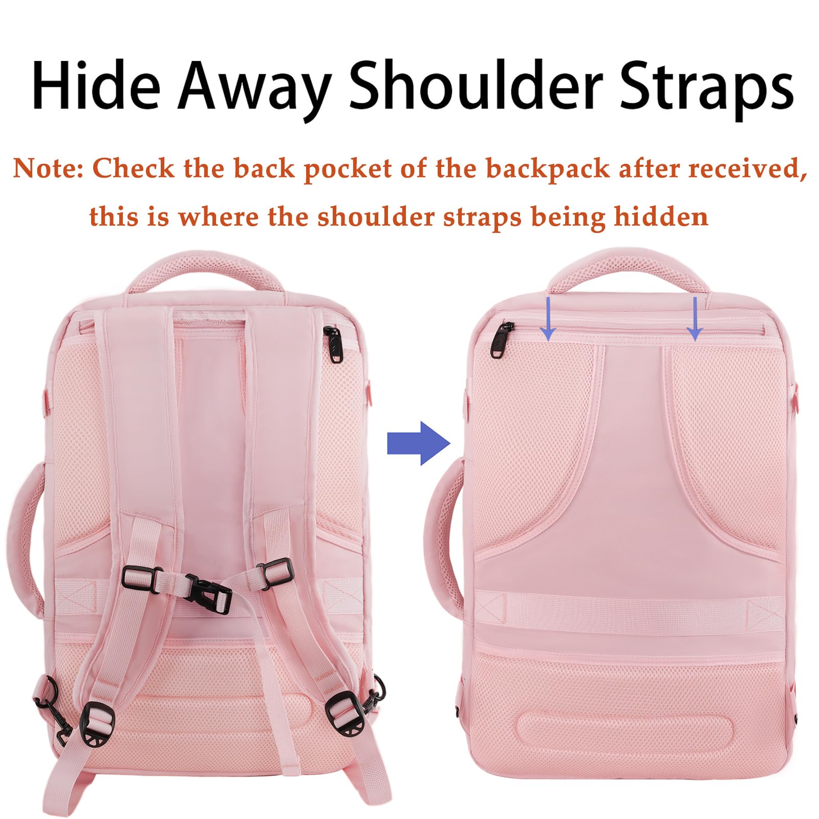 Foto 5 pulgar | Mochila De Viaje Matein Pink Para Mujer De 35 L Con Capacidad Ampliable - Venta Internacional.