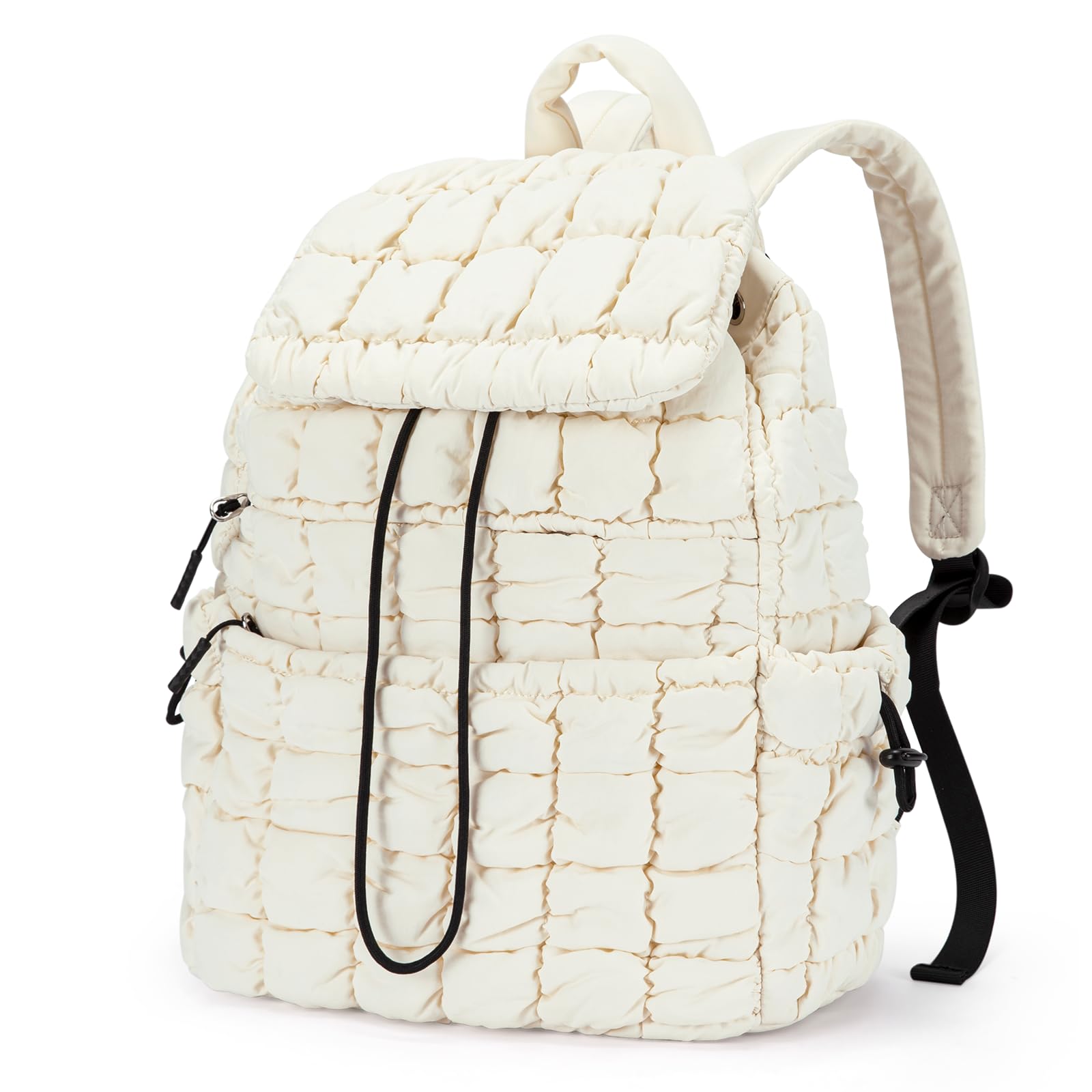Foto 2 pulgar | Mochila Cluci Puffy Acolchada Para Mujer Ligera De Color Beige - Venta Internacional.
