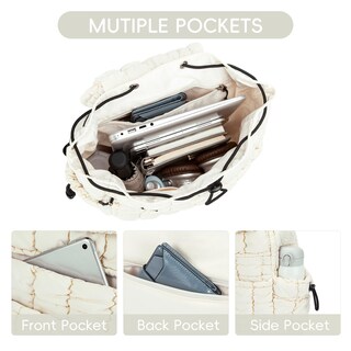 Foto 3 | Mochila Cluci Puffy Acolchada Para Mujer Ligera De Color Beige - Venta Internacional.