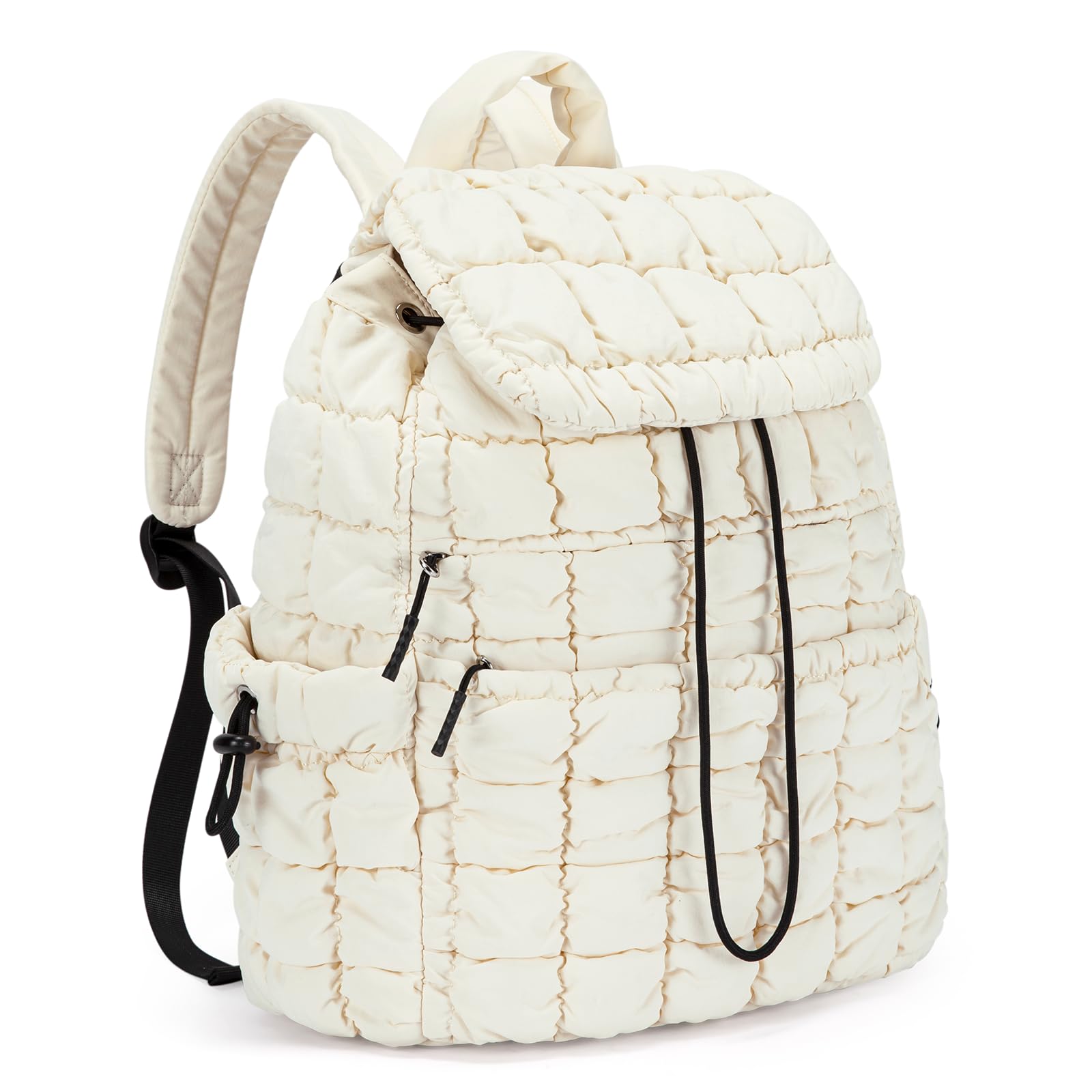 Foto 7 pulgar | Mochila Cluci Puffy Acolchada Para Mujer Ligera De Color Beige - Venta Internacional.