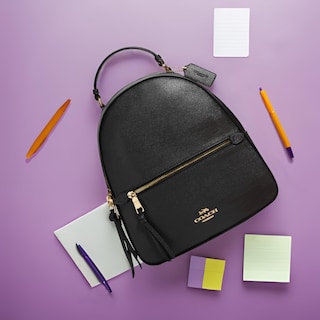 Foto 2 | Mochila Coach Jordyn Black Crossgrain Leather - Venta Internacional.