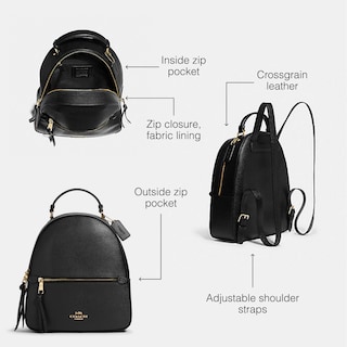 Foto 3 | Mochila Coach Jordyn Black Crossgrain Leather - Venta Internacional.