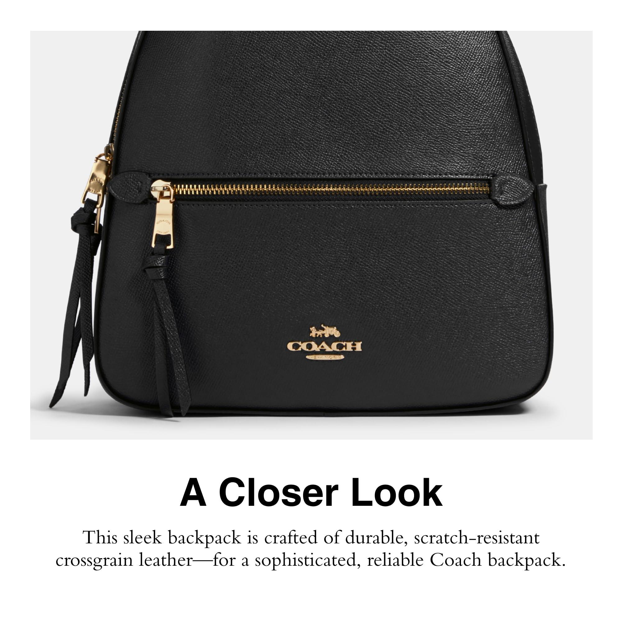 Foto 5 pulgar | Mochila Coach Jordyn Black Crossgrain Leather - Venta Internacional.