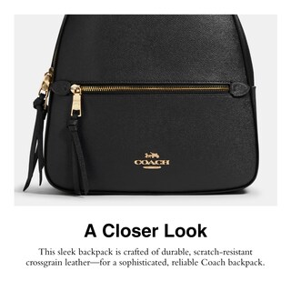 Foto 4 | Mochila Coach Jordyn Black Crossgrain Leather - Venta Internacional.