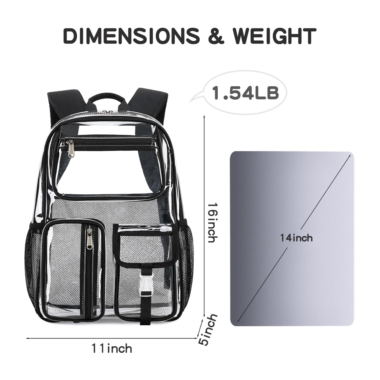 Foto 8 pulgar | Mochila Transparente Cusangel Heavy Duty Tpu De Gran Capacidad Negra - Venta Internacional.