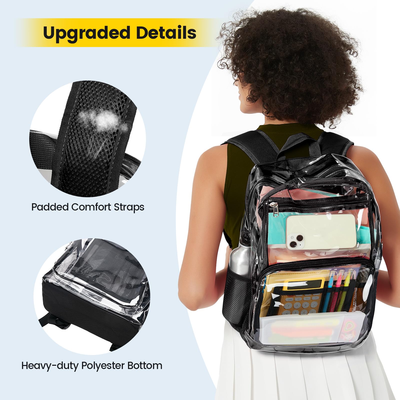 Foto 5 | Mochila Transparente Vorspack Heavy Duty, Grande, Para Adultos, Negra - Venta Internacional.