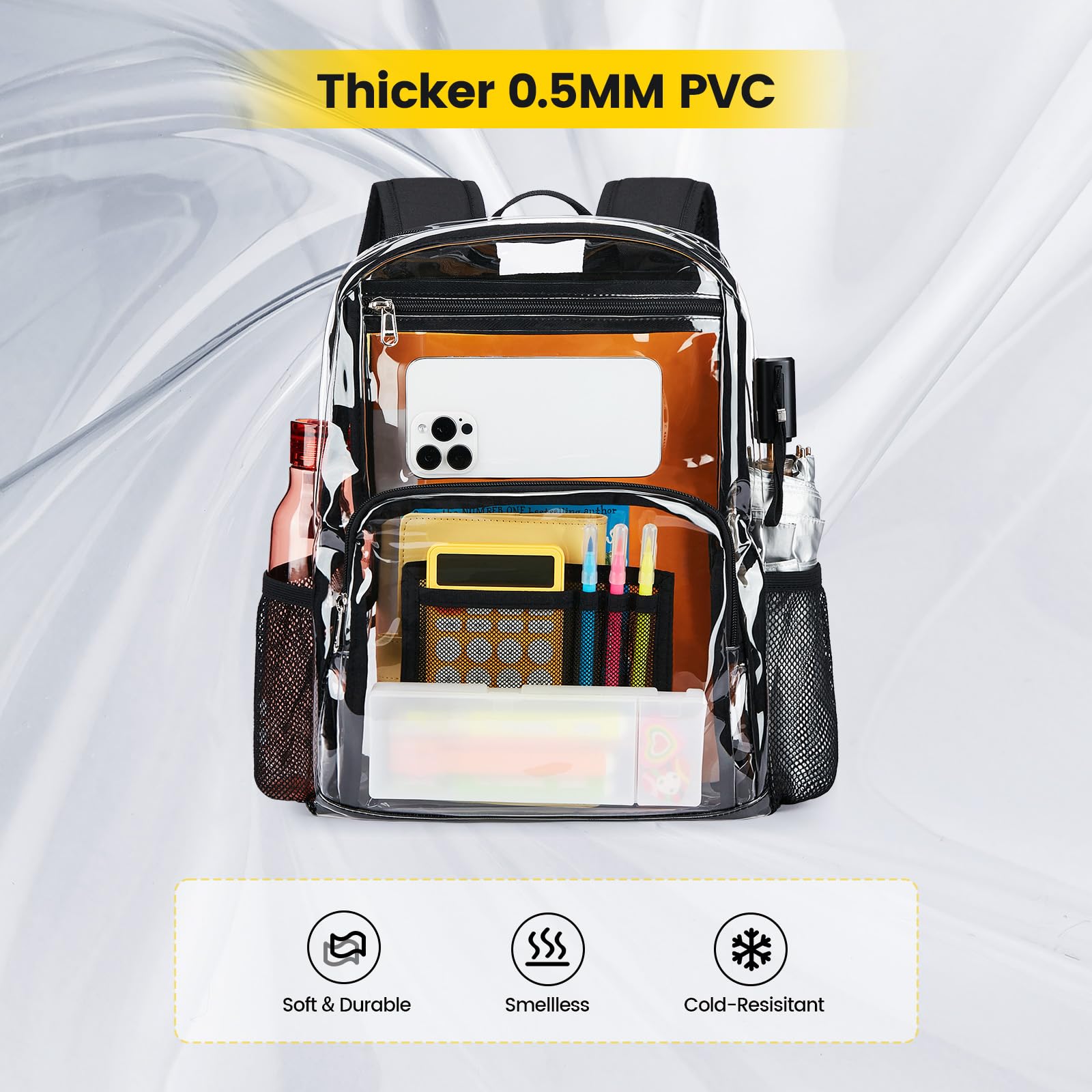Foto 6 | Mochila Transparente Vorspack Heavy Duty, Grande, Para Adultos, Negra - Venta Internacional.