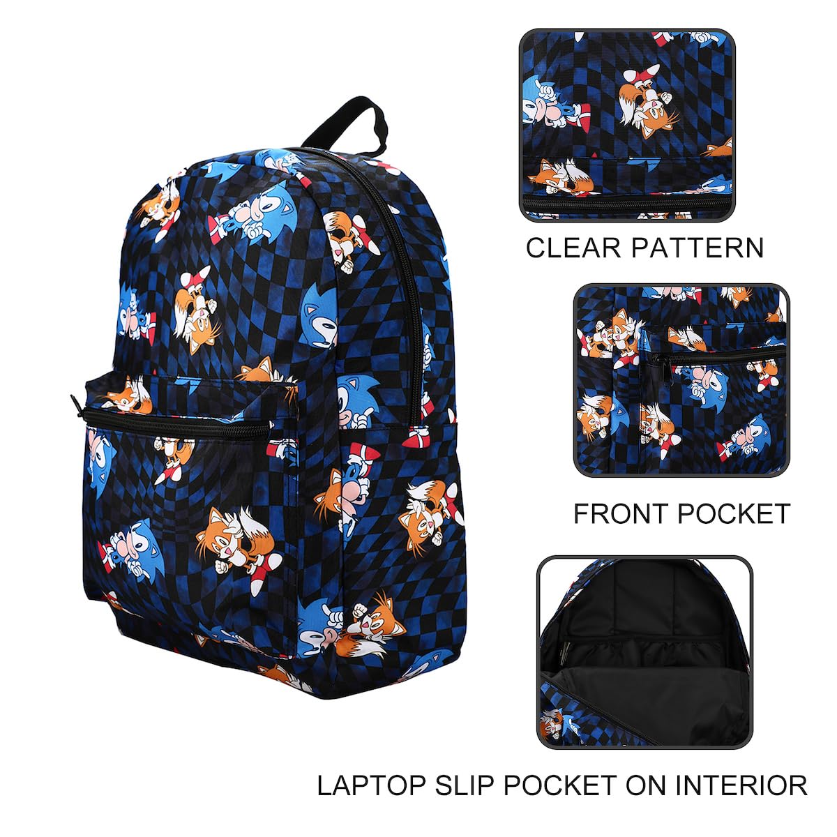 Foto 6 pulgar | Mochila Bioworld Con Estampado Del Personaje De Sonic The Hedgehog - Venta Internacional.