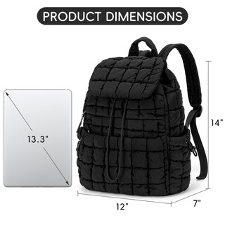 Foto 4 | Mochila Cluci Puffy Acolchada Para Mujer Ligera 19l Negra - Venta Internacional.