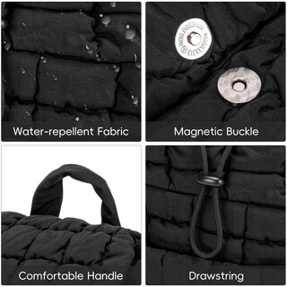 Foto 5 | Mochila Cluci Puffy Acolchada Para Mujer Ligera 19l Negra - Venta Internacional.