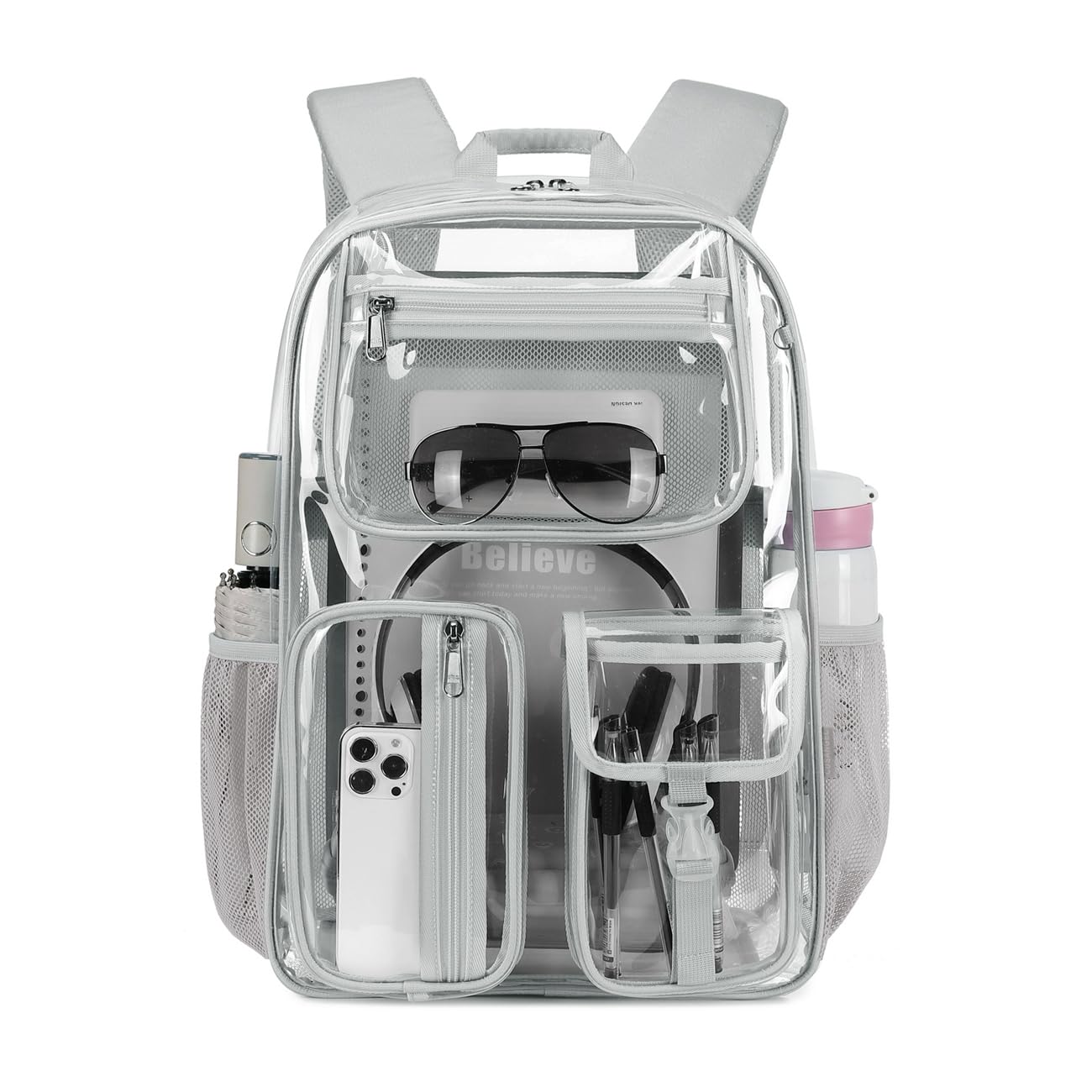 Mochila Cusangel, Resistente, Transparente, Para Libros, Estadio, 40 X 28 X 13 Cm - Venta Internacional.