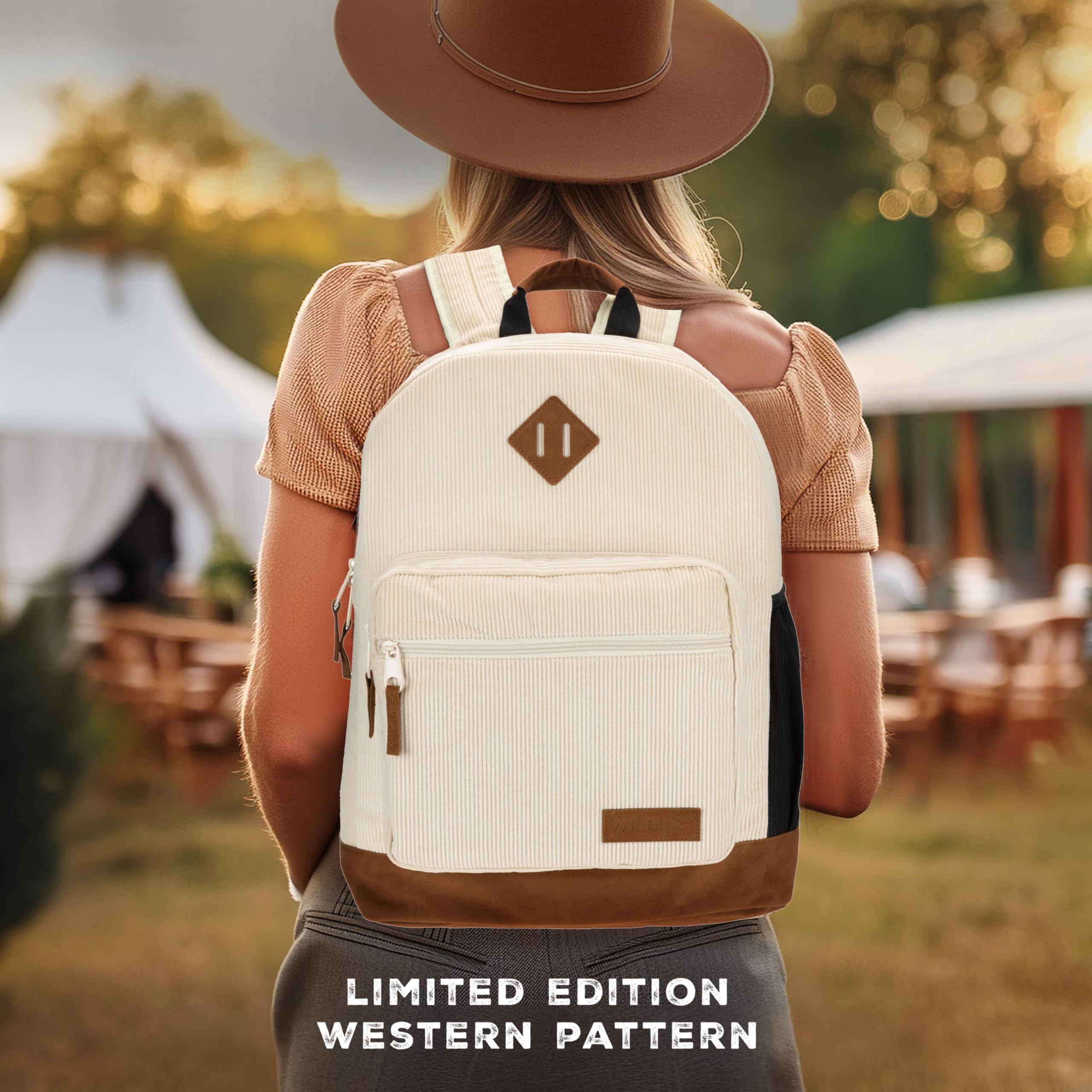 Foto 4 pulgar | Mochila Wrangler Yellowstone Western Style Corduroy Cream - Venta Internacional.