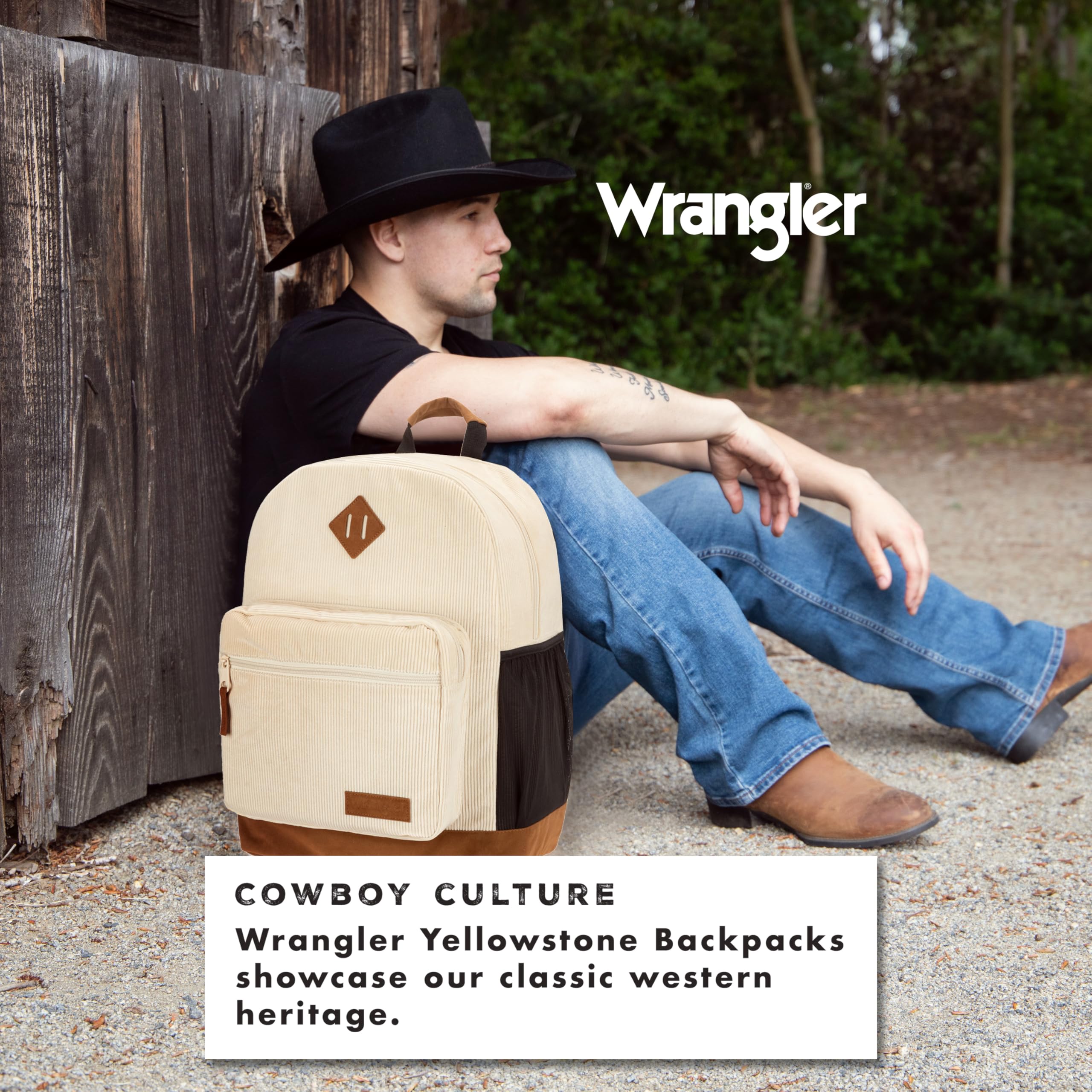 Foto 5 pulgar | Mochila Wrangler Yellowstone Western Style Corduroy Cream - Venta Internacional.
